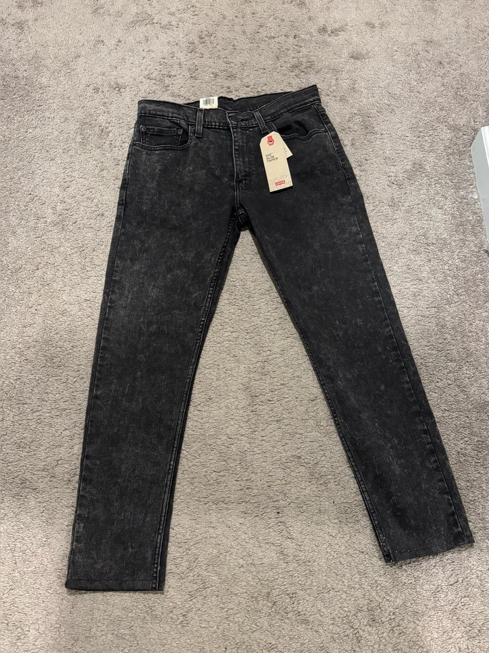 Levi’s 512” Slip Taper Black Wash Distressed Jeans Men’s Size 32x32 NWT